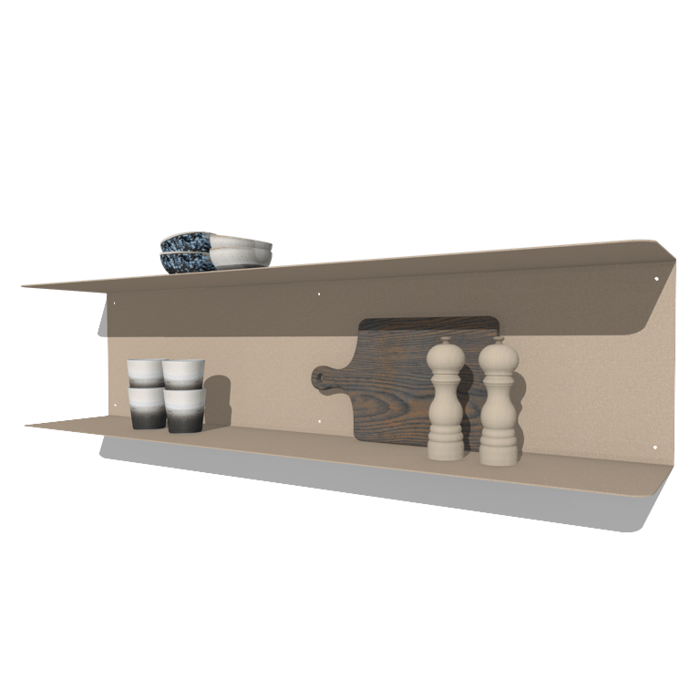 Raft de perete din oțel acoperit cu pulbere în formă de C 120 x 20 cm