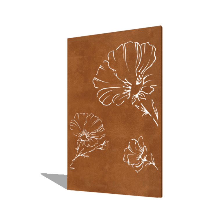 Panou de grădină din oțel corten mac 120 x 6 x 190 cm