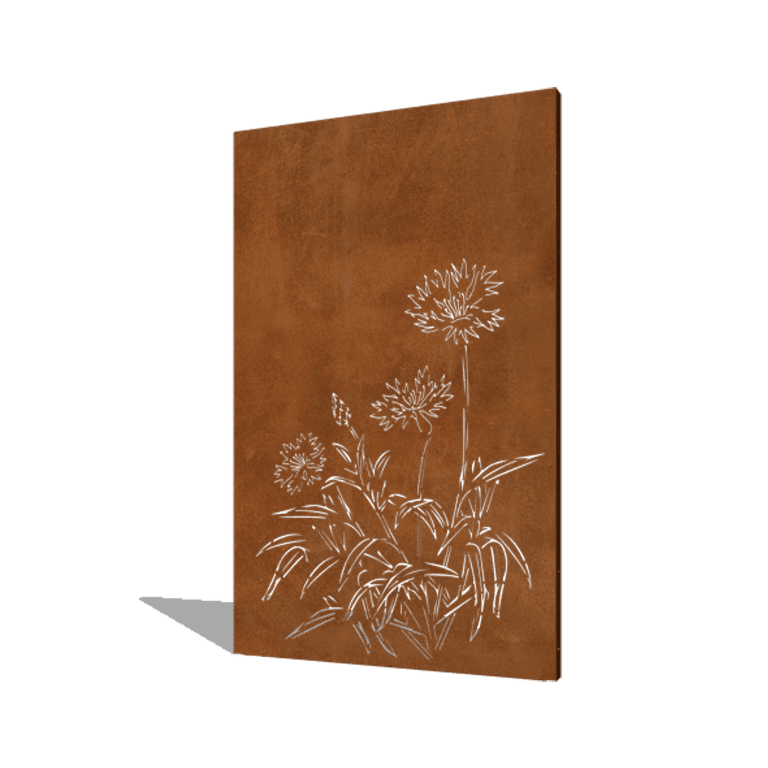Panou de grădină din oțel corten albăstrea 120 x 6 x 190 cm