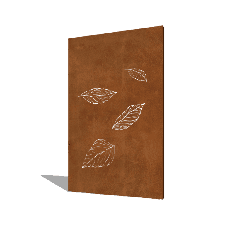 Panou de grădină din oțel corten frunze căzătoare mici 120 x 6 x 190 cm