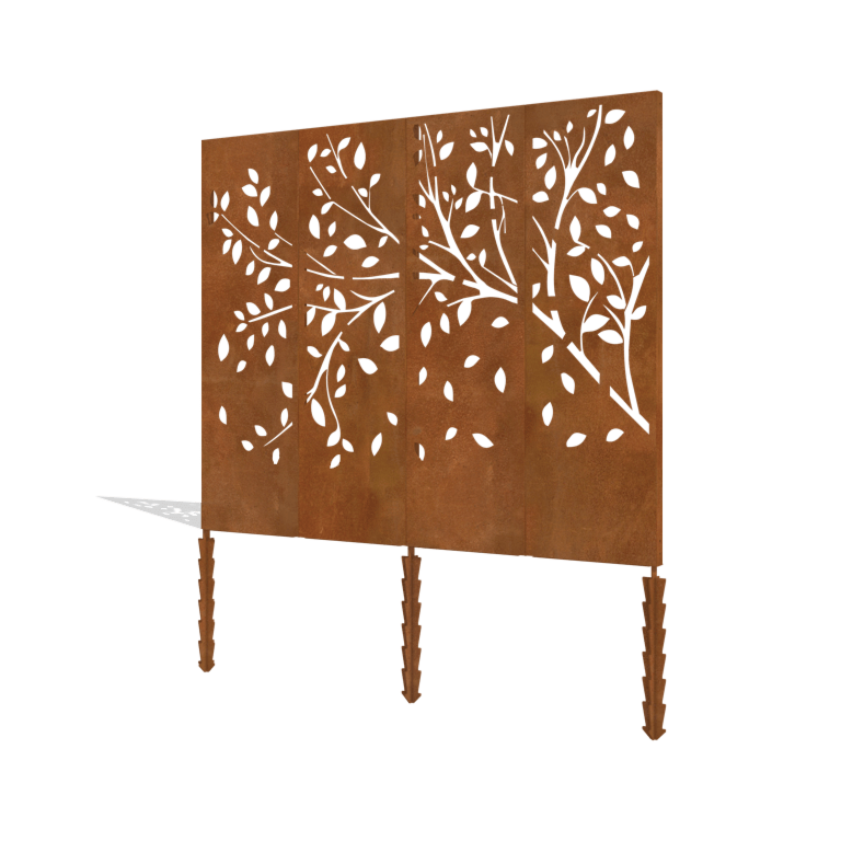 Set complet copac cu panouri din oțel Corten 240 x 6 x 190 cm