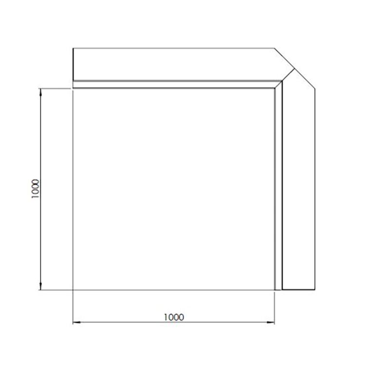 Perete de susținere din oțel corten colț interior 100 x 100 cm (înălțime 40 cm)