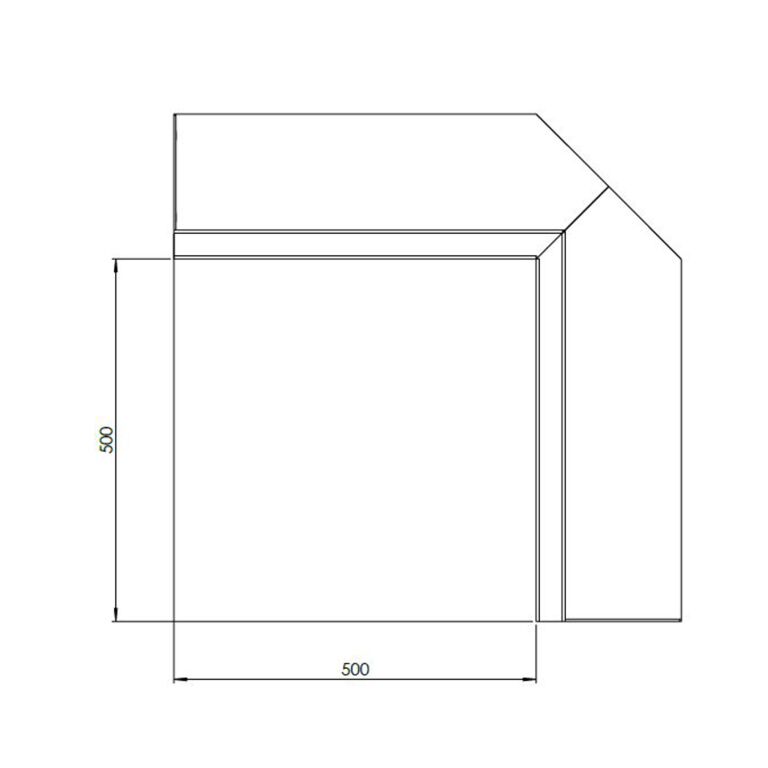 Perete de susținere din oțel acoperit cu pulbere colț interior 50 x 50 cm (înălțime 50 cm)