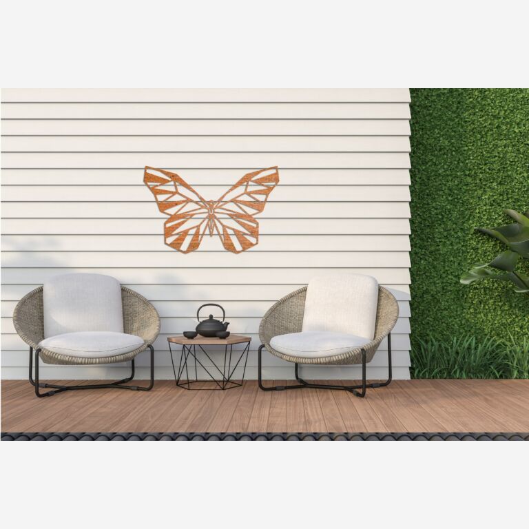 Decor de perete din oțel corten Fluture 2.0