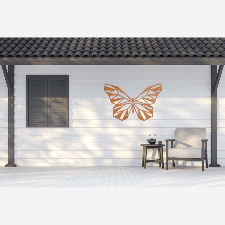 Decor de perete din oțel corten Fluture 2.0
