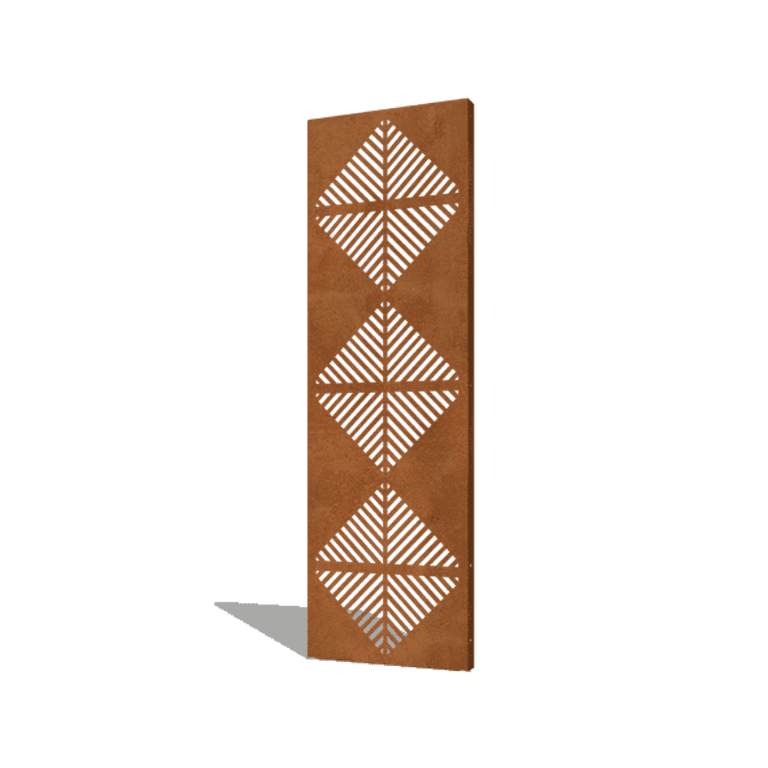 Panou de grădină din oțel corten linii compoziție 4 60 x 6 x 190 cm