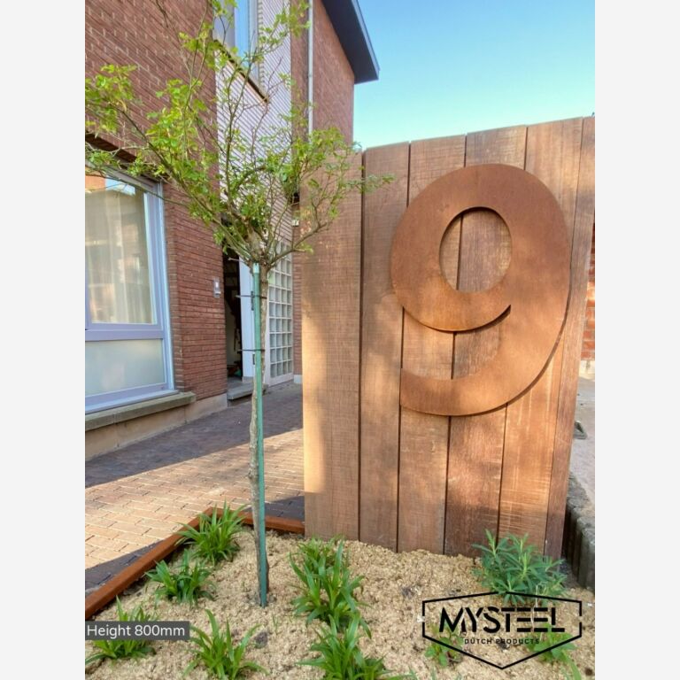 Număr de casă din oțel corten 1 - 80 cm