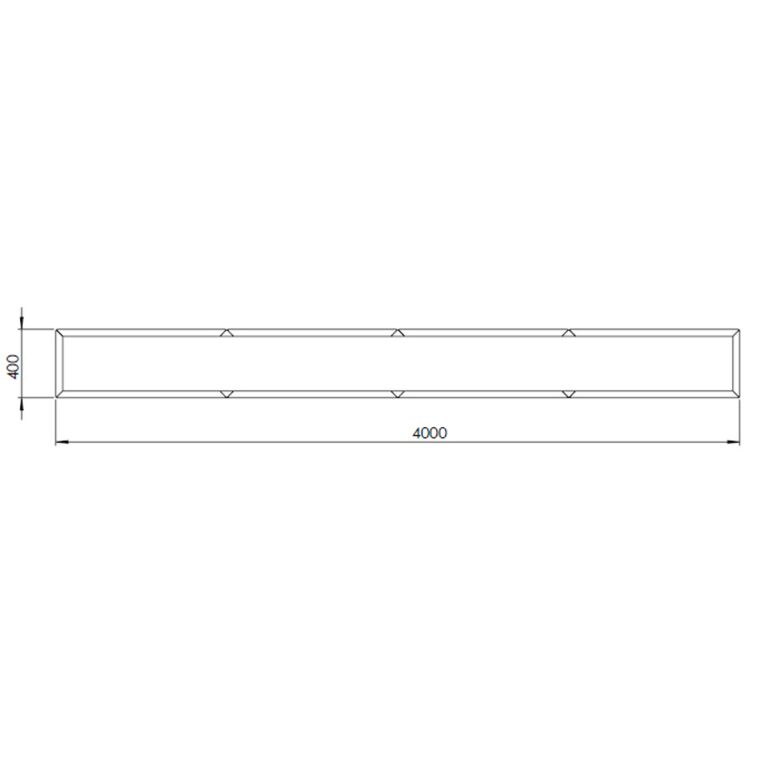 Jardinieră din oțel acoperit cu pulbere Texas xxl 400 x 40 cm