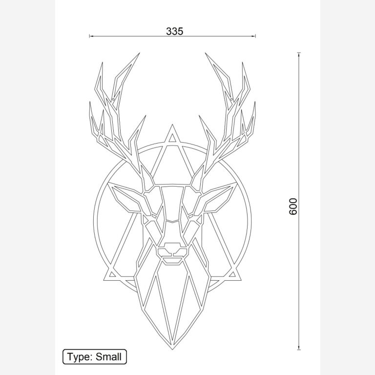 Decor de perete din metal Cerb 2.0