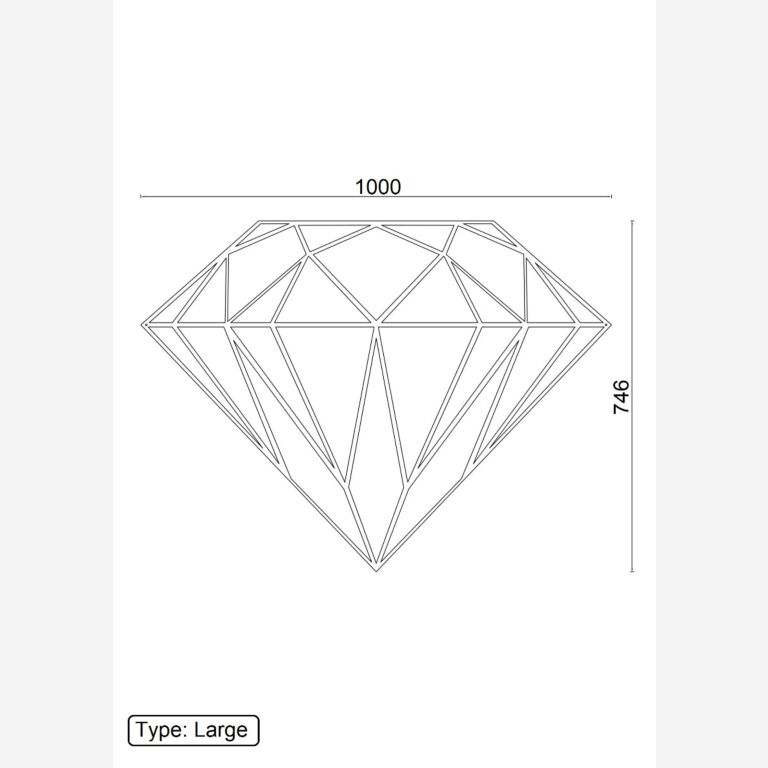 Decor de perete din metal Diamant *OP=OP