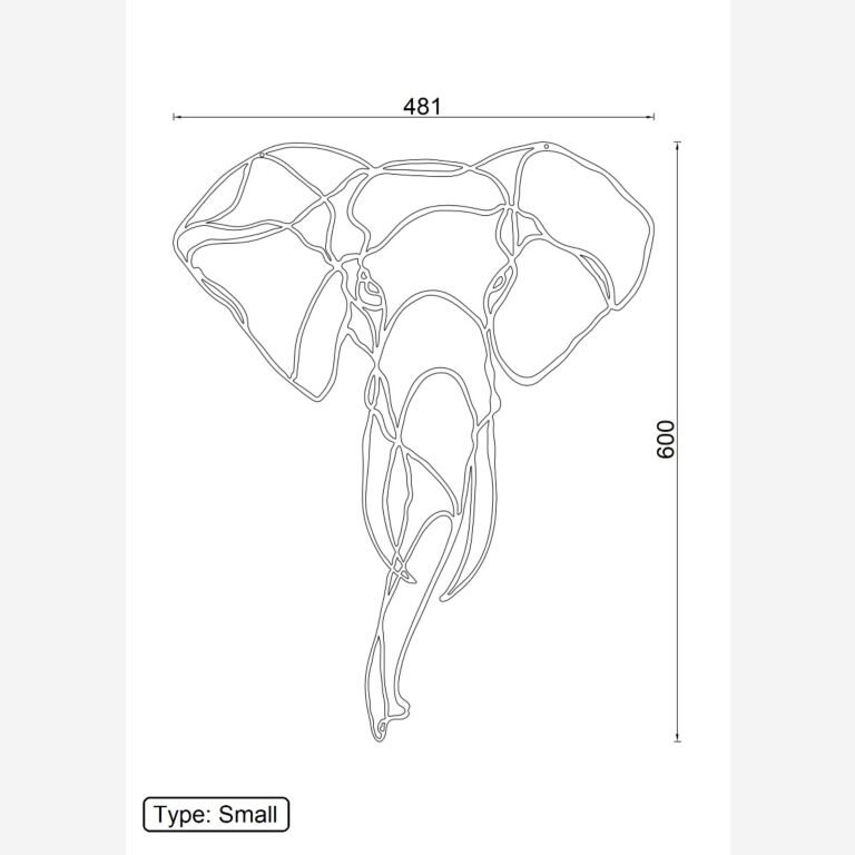 Decor de perete din metal Elefant 1.0
