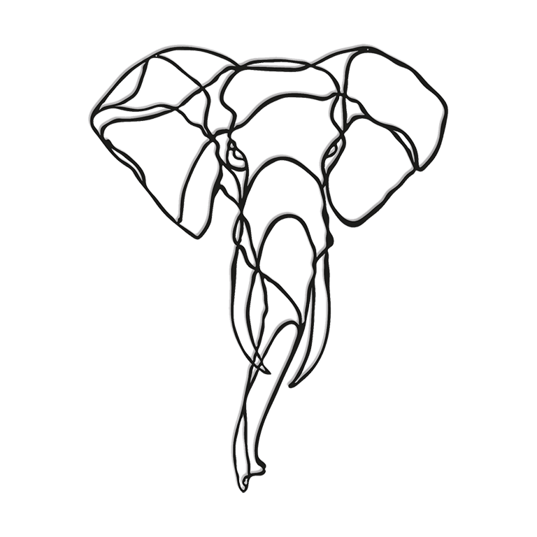 Decor de perete din metal Elefant 1.0
