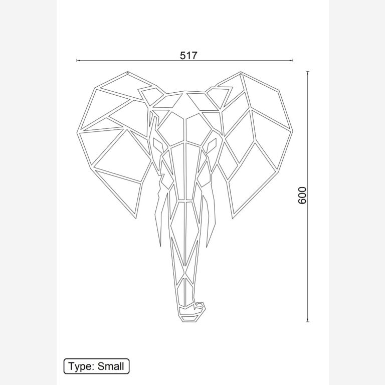 Decor de perete din oțel corten Elefant 2.0
