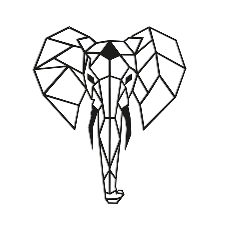 Decor de perete din metal Elefant 2.0