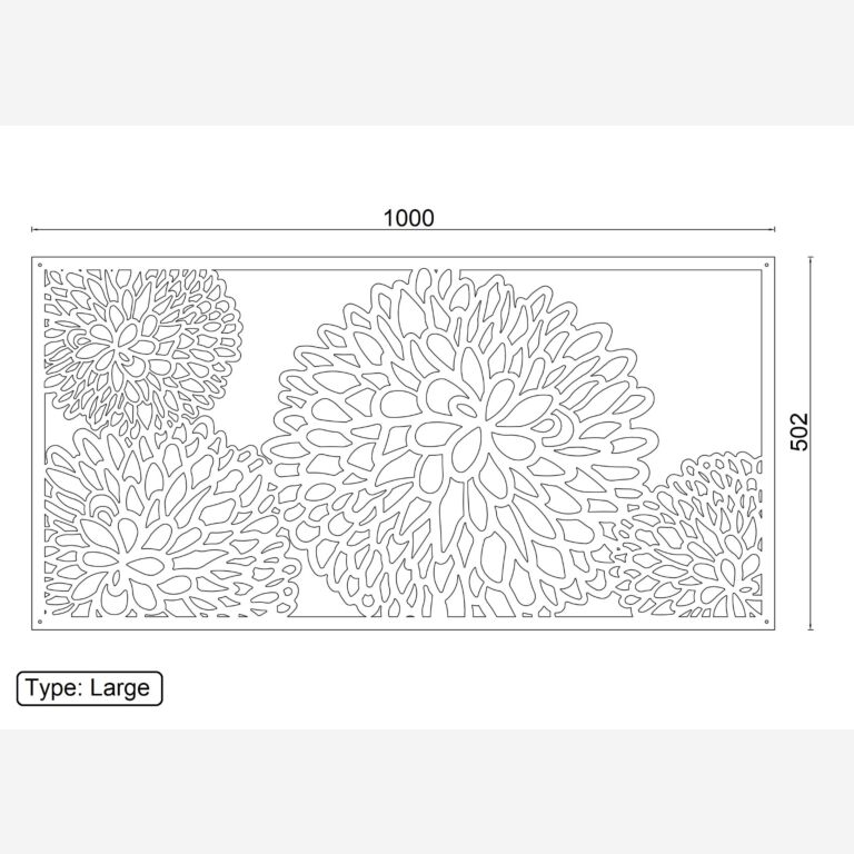 Decor de perete din oțel corten Floare 2.0