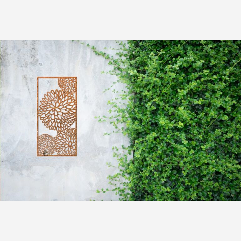Decor de perete din oțel corten Floare 2.0
