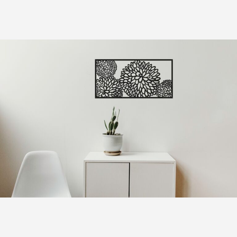 Decor de perete din metal Floare 2.0