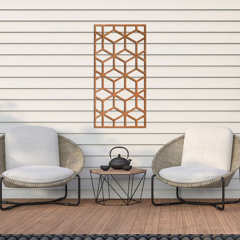 Decor de perete din oțel corten Forme geometrice 2.0