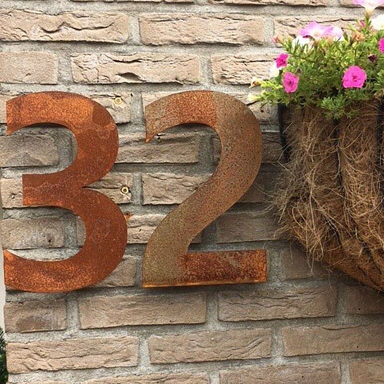 Număr de casă din oțel corten 2 - 50 cm