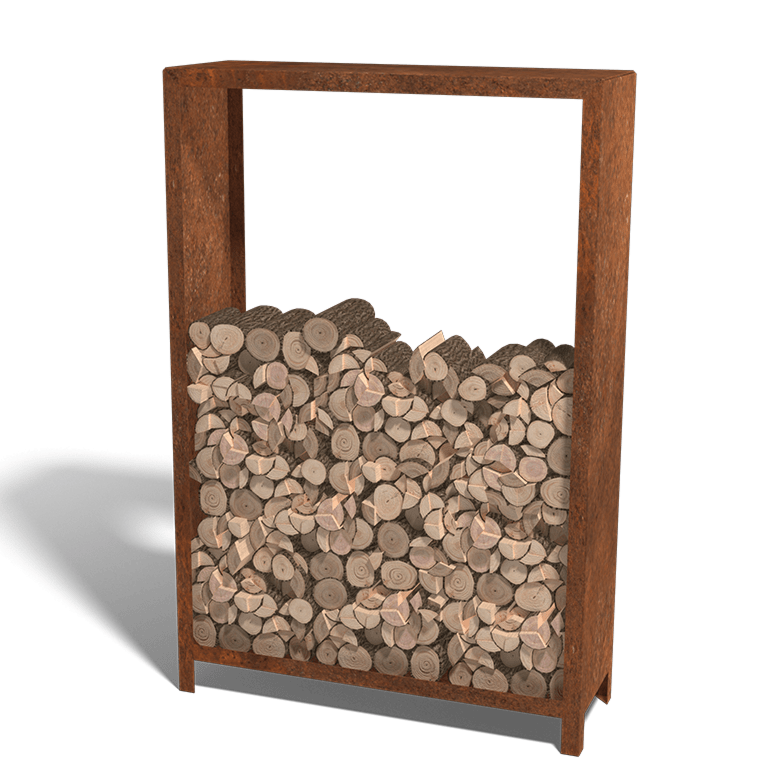 Suport din oțel corten pentru lemne Indiana 180 x 120 x 40 cm