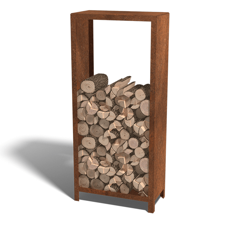 Suport din oțel corten pentru lemne Indiana 180 x 80 x 40 cm