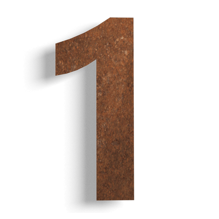 Număr de casă din oțel corten 1 - 15 cm