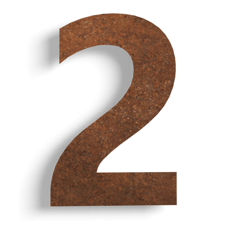 Număr de casă oțel corten (placă) 2 - 15 cm