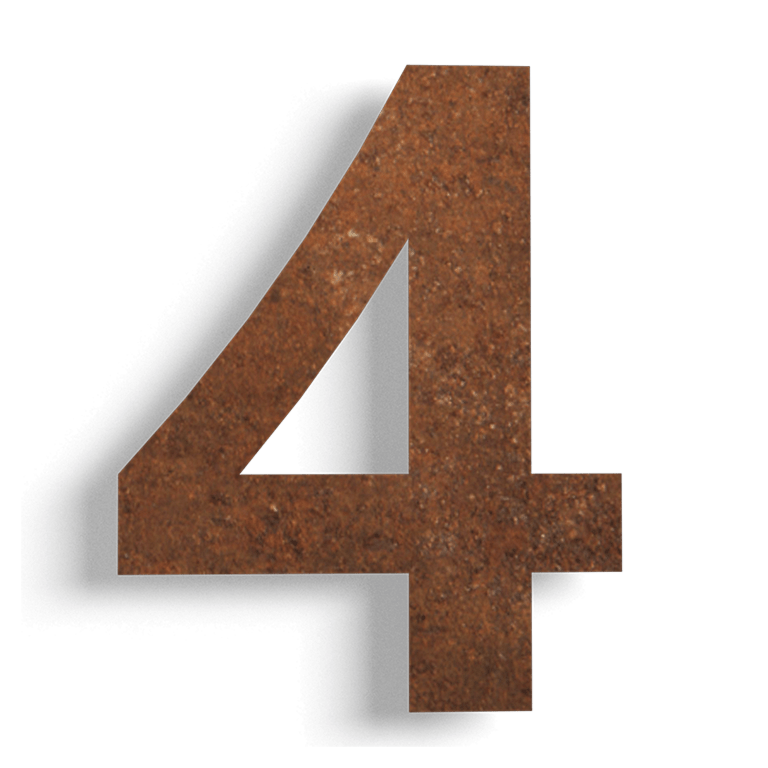 Număr de casă din oțel corten 4 - 30 cm