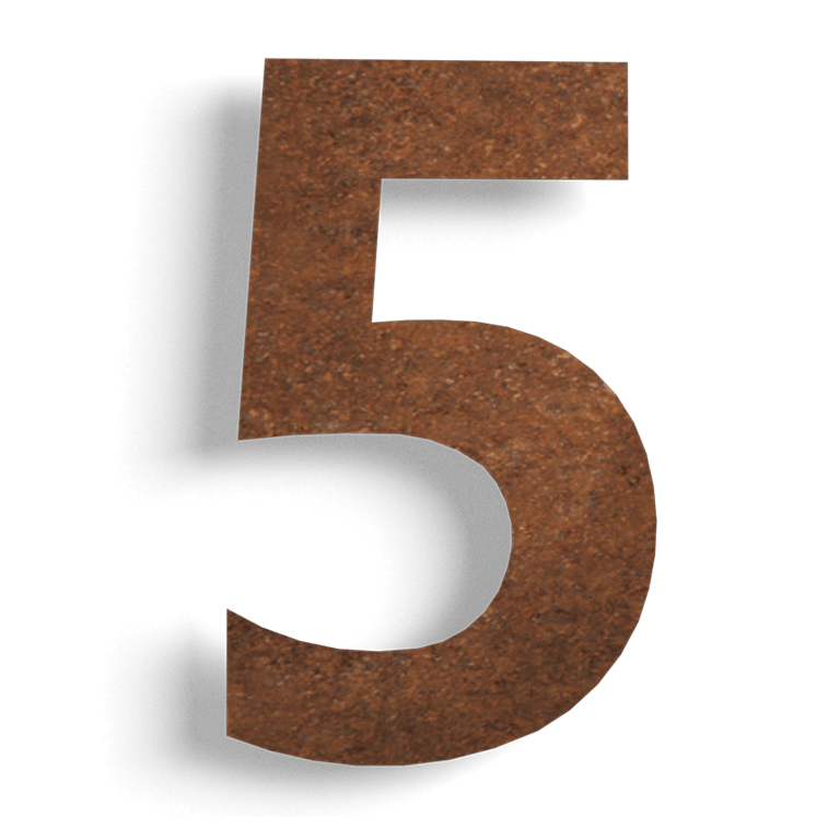 Număr de casă din oțel corten 5 - 15 cm