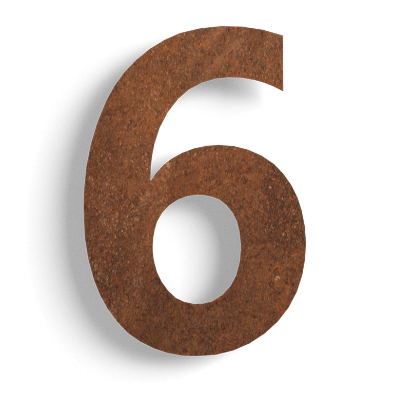 Număr de casă din oțel corten 6 - 15 cm