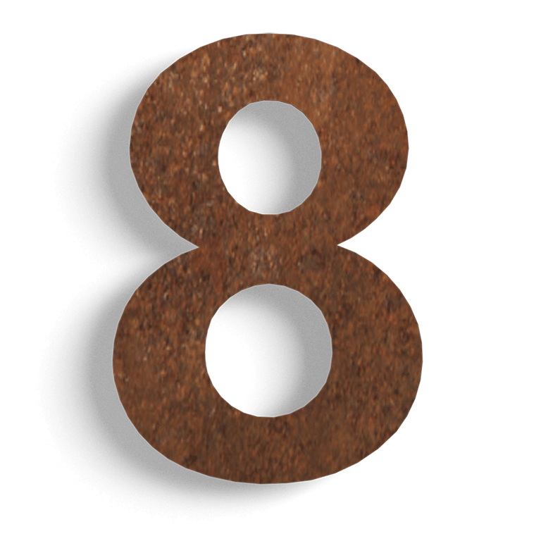 Număr de casă din oțel corten 8 - 15 cm
