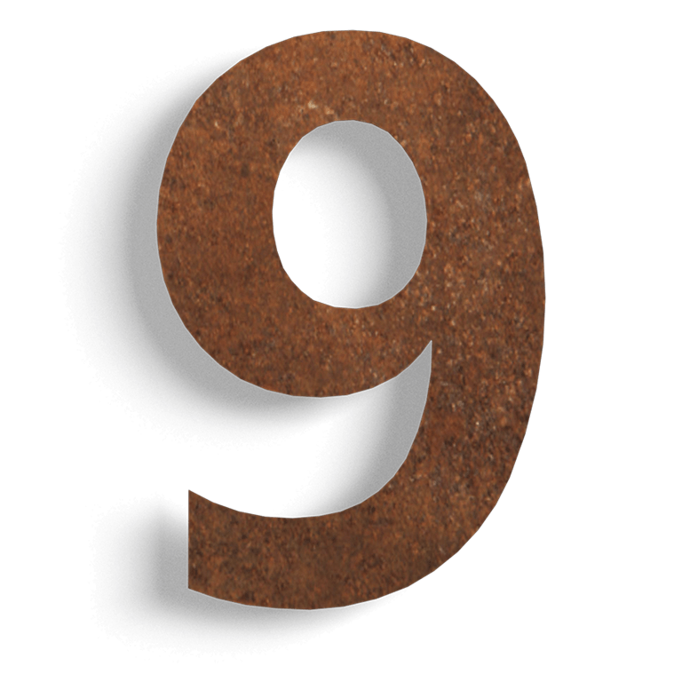 Număr de casă din oțel corten 9 - 80 cm