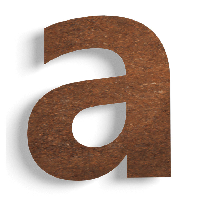 Număr de casă din oțel corten a - 15 cm