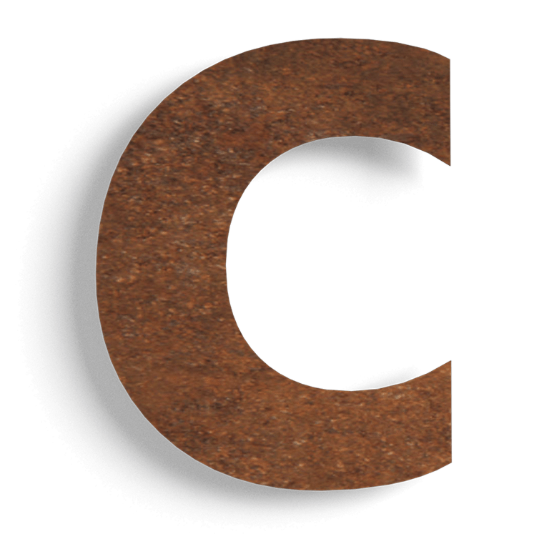Număr de casă din oțel corten c - 30 cm