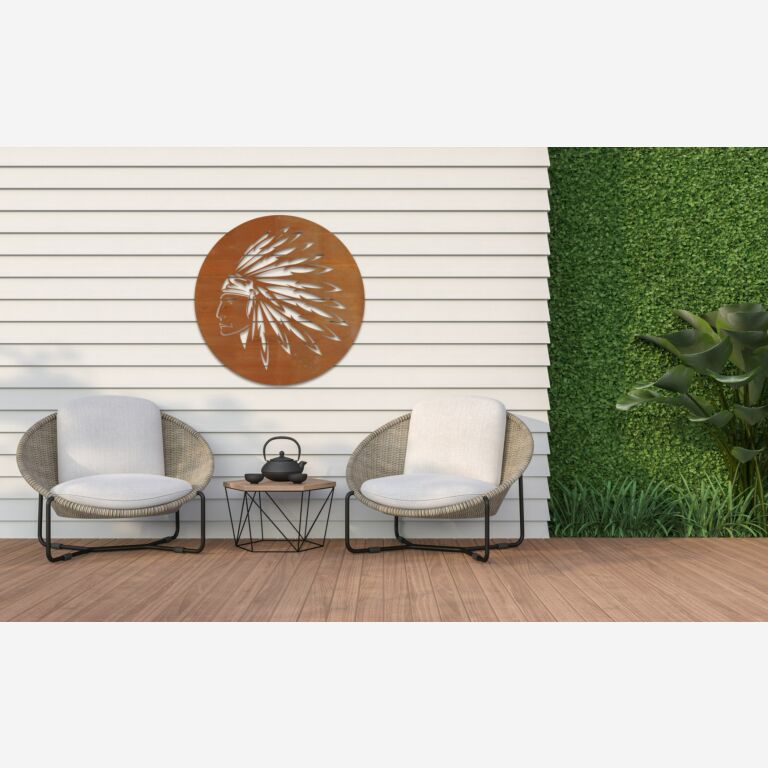 Decor de perete din oțel corten Amerindian