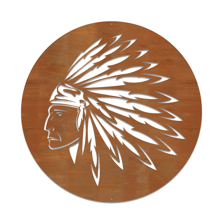 Decor de perete din oțel corten Amerindian
