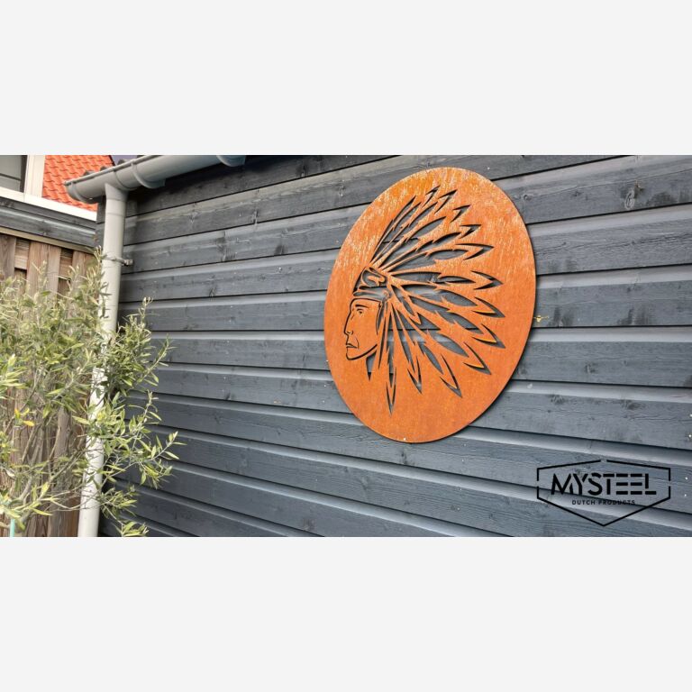 Decor de perete din oțel corten Amerindian