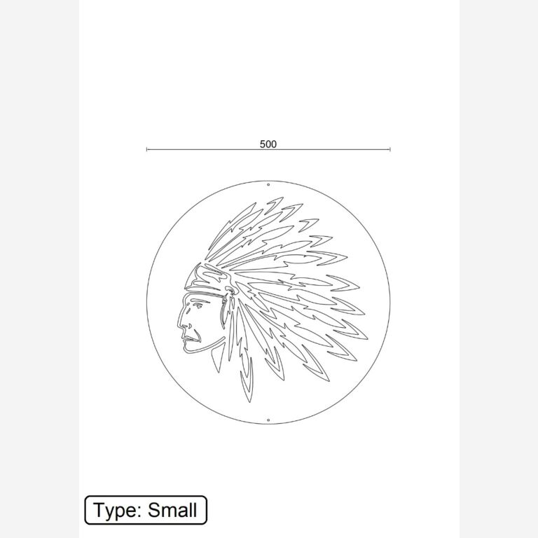 Decor de perete din oțel corten Amerindian