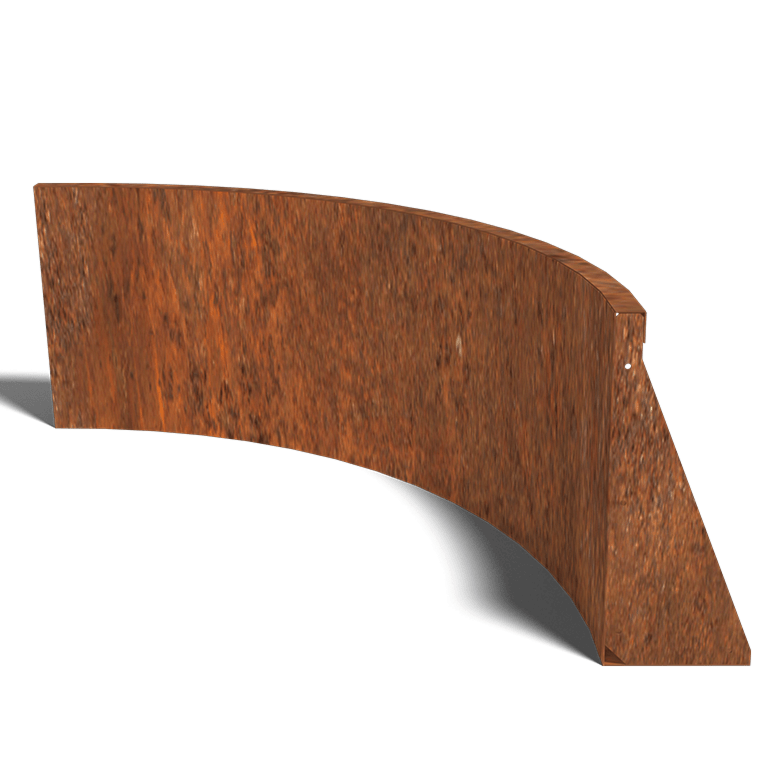Perete de susținere din oțel corten curbă interioară 100 x 100 cm (înălțime 50 cm)