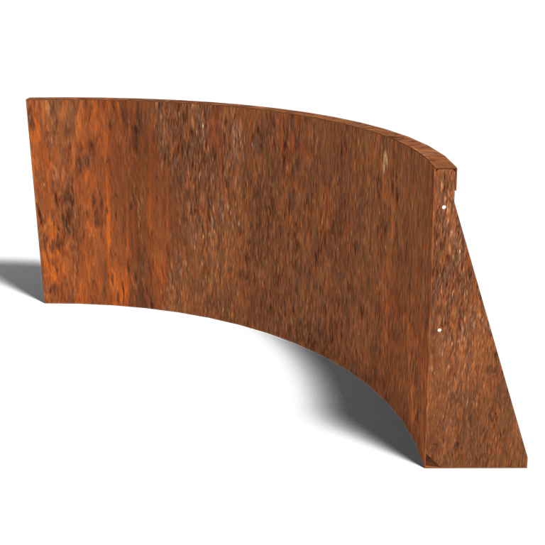 Perete de susținere din oțel corten curbă interioară 100 x 100 cm (înălțime 60 cm)