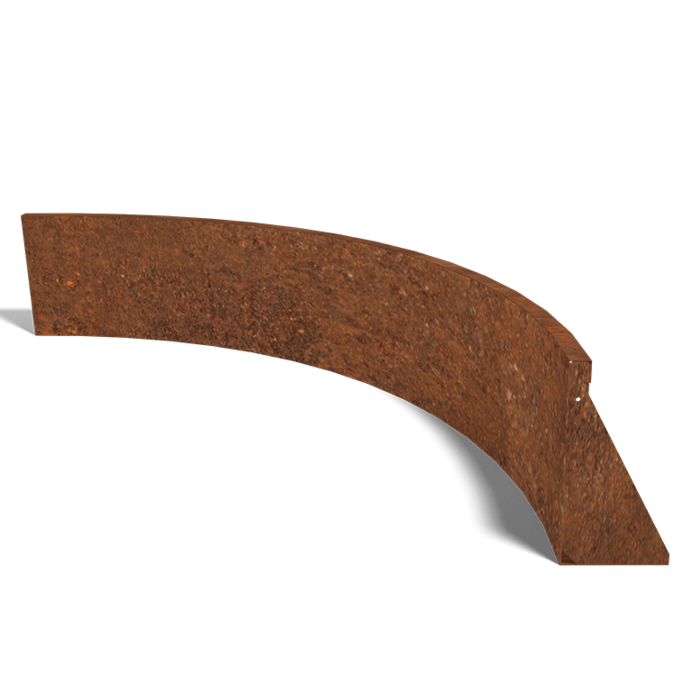 Perete de susținere din oțel corten curbă interioară 150 x 150 cm (înălțime 40 cm)