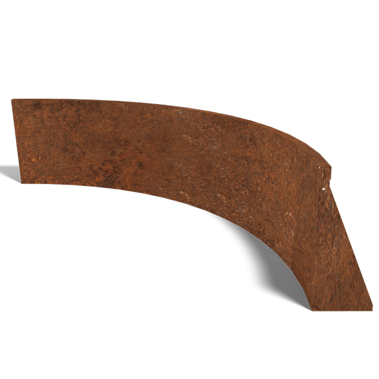 Perete de susținere din oțel corten curbă interioară 150 x 150 cm (înălțime 50 cm)