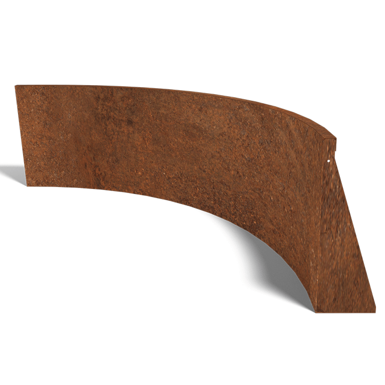 Perete de susținere din oțel corten curbă interioară 150 x 150 cm (înălțime 60 cm)