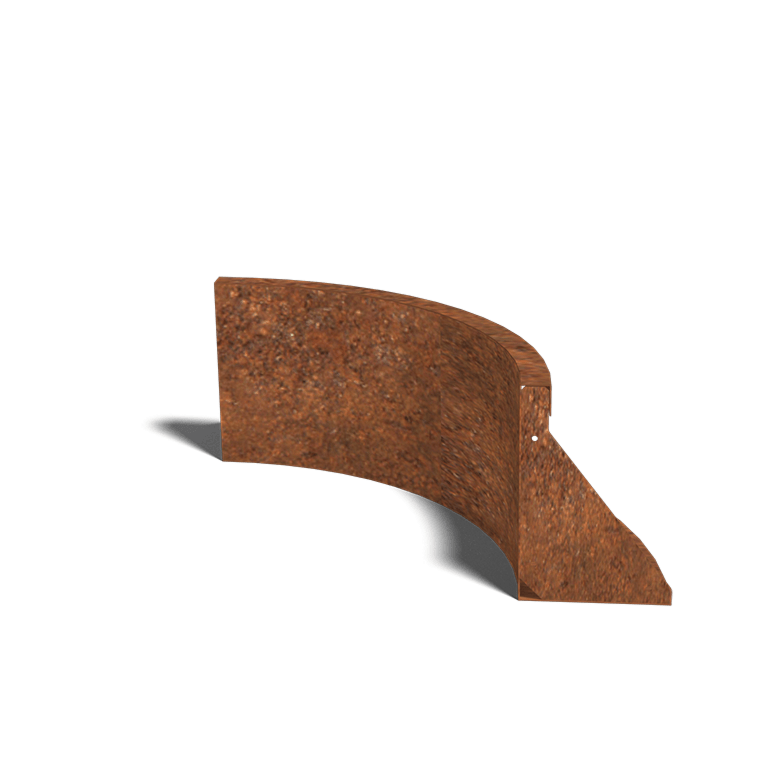 Perete de susținere din oțel corten curbă interioară 50 x 50 cm (înălțime 30 cm)