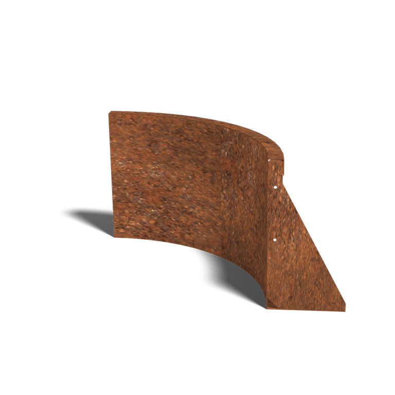 Perete de susținere din oțel corten curbă interioară 50 x 50 cm (înălțime 40 cm)