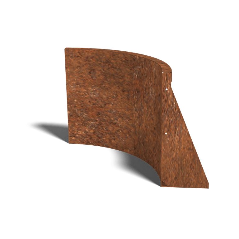 Perete de susținere din oțel corten curbă interioară 50 x 50 cm (înălțime 50 cm)