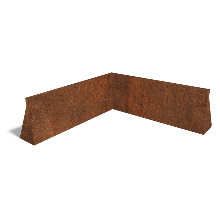 Perete de susținere din oțel corten colț interior 100 x 100 cm (înălțime 40 cm)