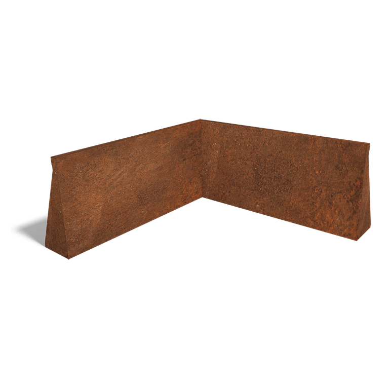 Perete de susținere din oțel corten colț interior 100 x 100 cm (înălțime 50 cm)