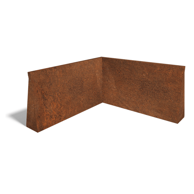 Perete de susținere din oțel corten colț interior 100 x 100 cm (înălțime 60 cm)
