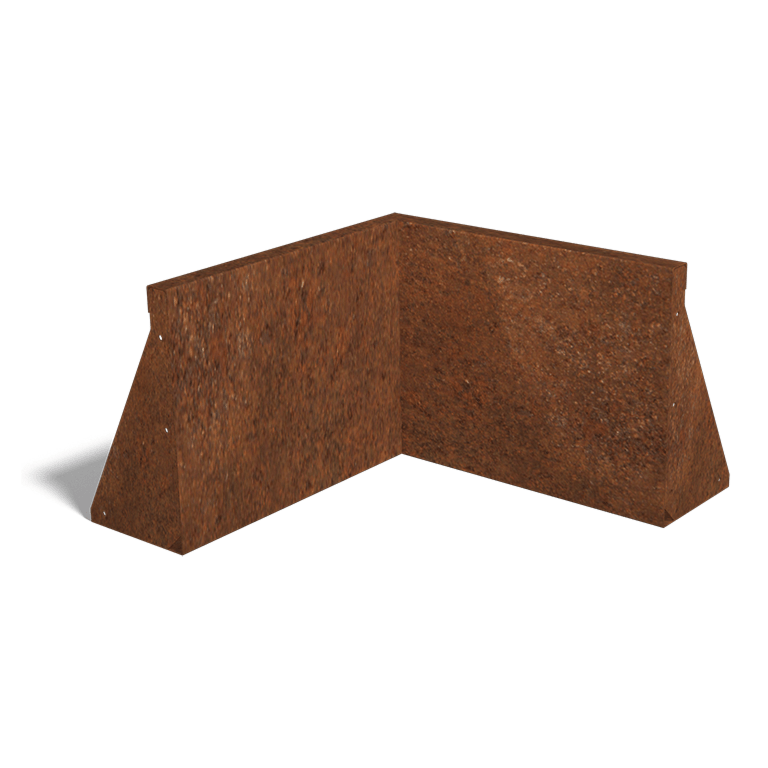 Perete de susținere din oțel corten colț interior 50 x 50 cm (înălțime 40 cm)